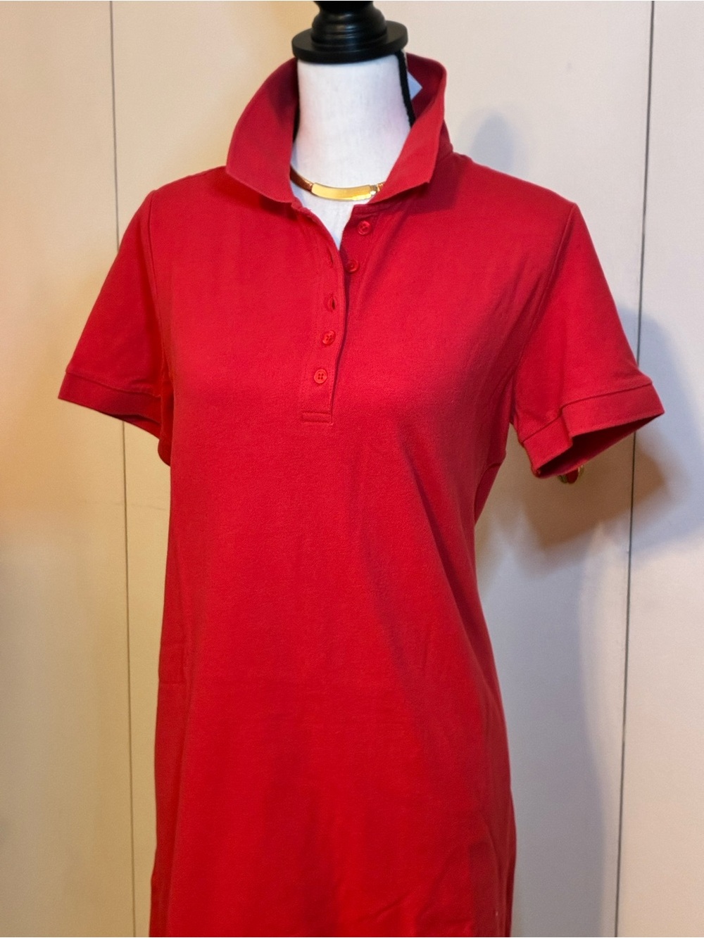 Polo Dress in Bright Red Short Sleeve - Appleseed - Picture 4 of 11